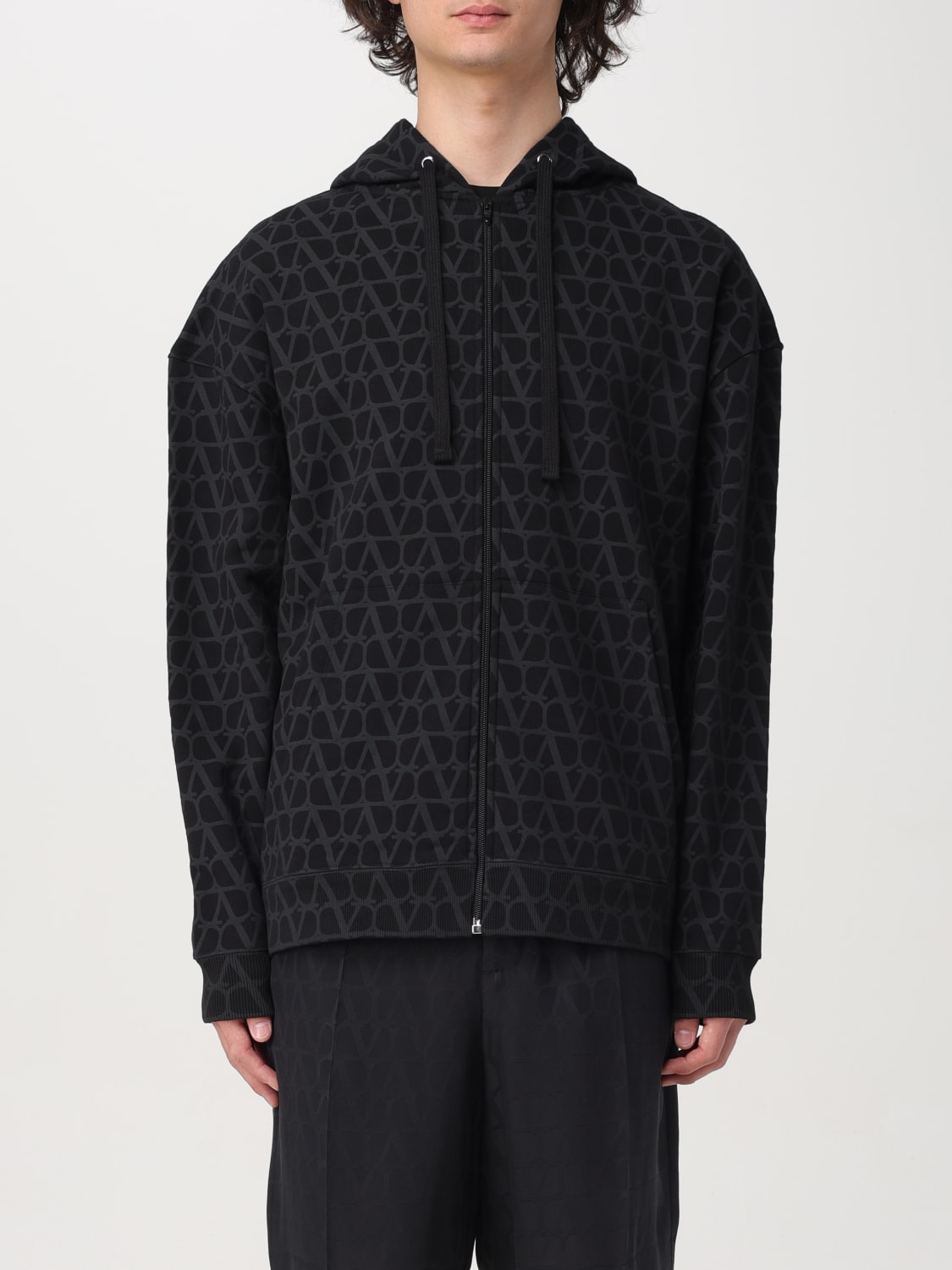 VALENTINO SWEATSHIRT: Valentino men's hoodie, Black - Img 1