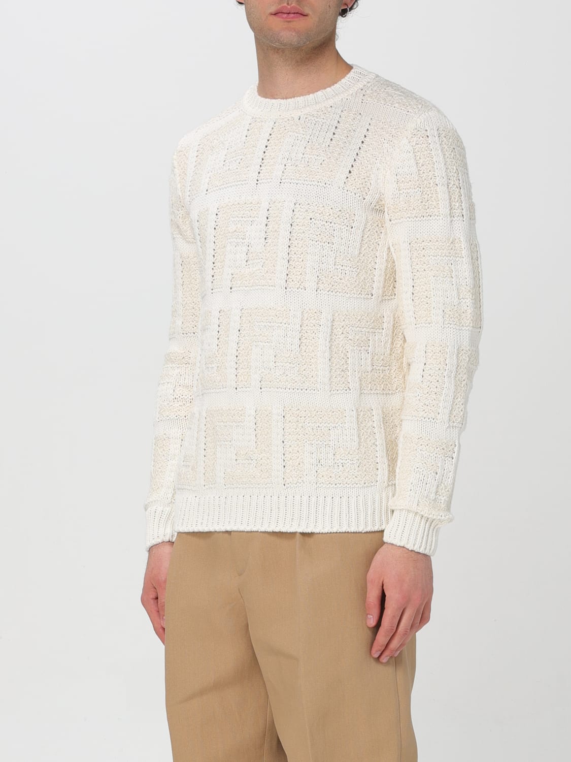 Fendi Sweater Men White Fendi Sweater Fzx091ar82 Online At Gigliocom