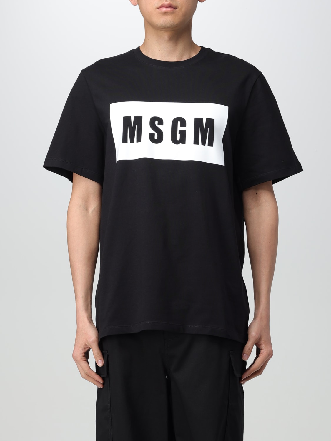 MSGM Outlet: T-shirt men - Black | MSGM t-shirt 2000MM520200002 online at  GIGLIO.COM