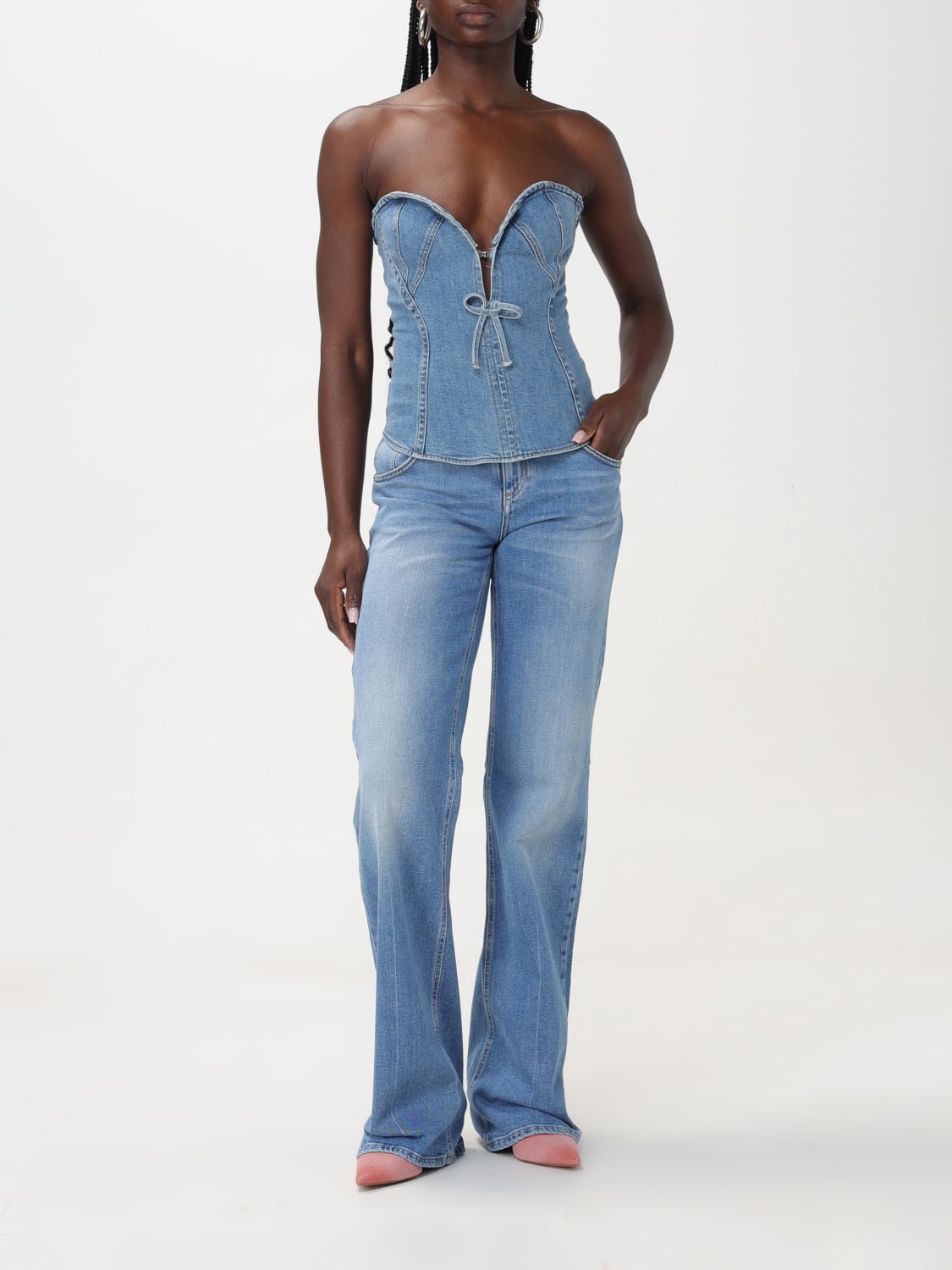 BLUMARINE JEANS: Pants woman Blumarine, Denim - Img 2