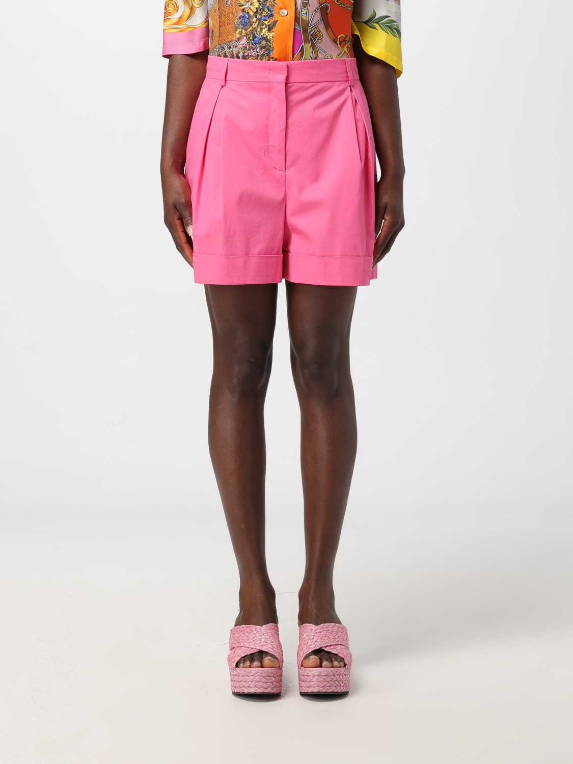 MOSCHINO COUTURE PANTALONCINO: Pantaloncino Moschino Couture in cotone , Fuxia - Img 1