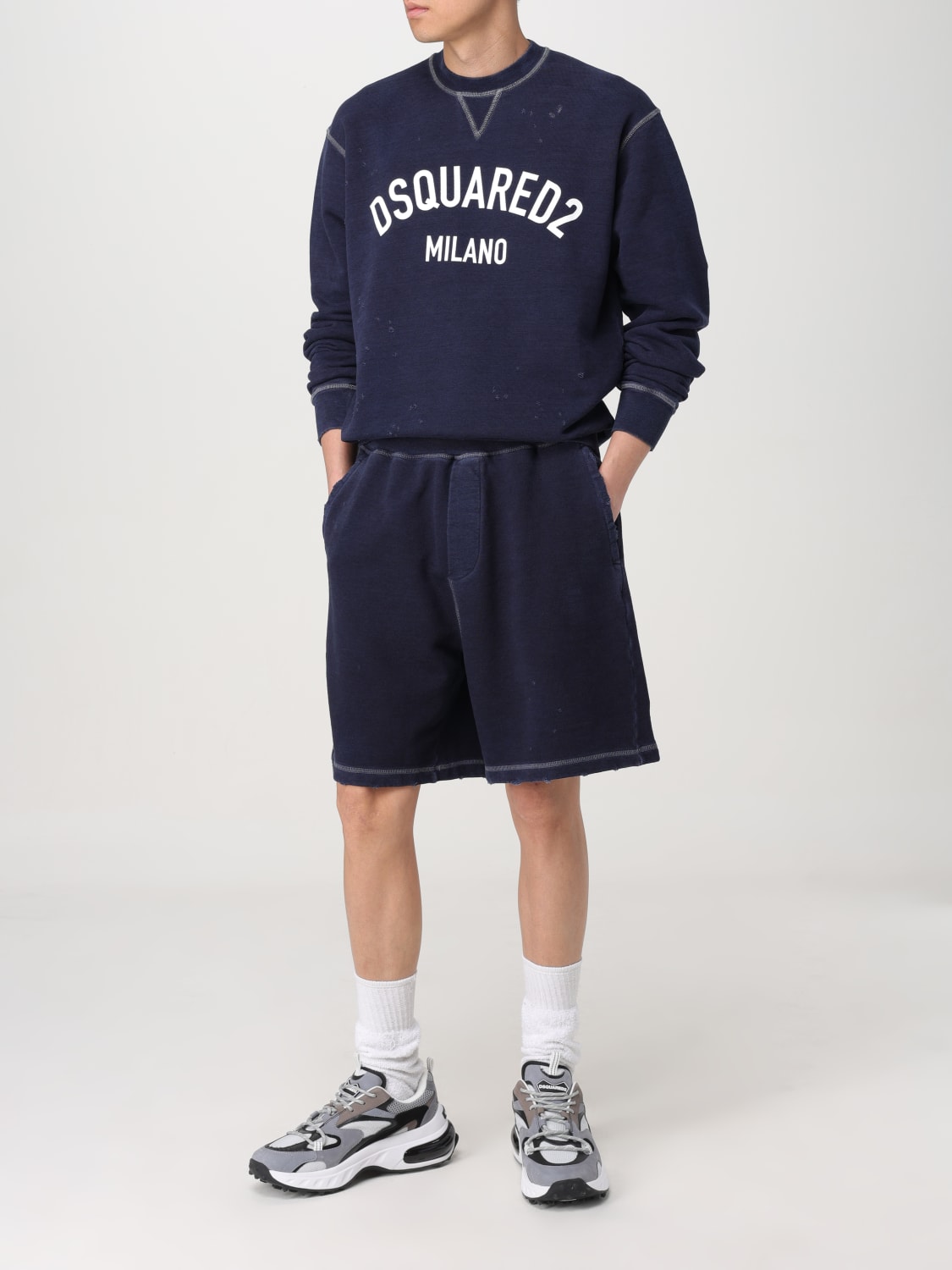 DSQUARED2 PANTALONCINO: Bermuda Dsquared2 in jersey di cotone , Blue Navy - Img 2