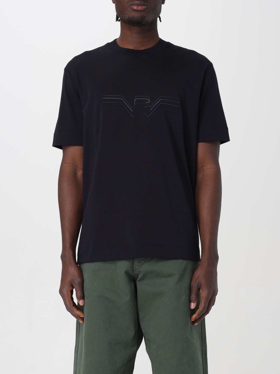 Armani plain black t shirt online