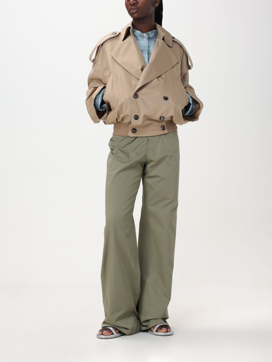 LOEWE：パンツ レディース - グリーン | GIGLIO.COMオンラインの