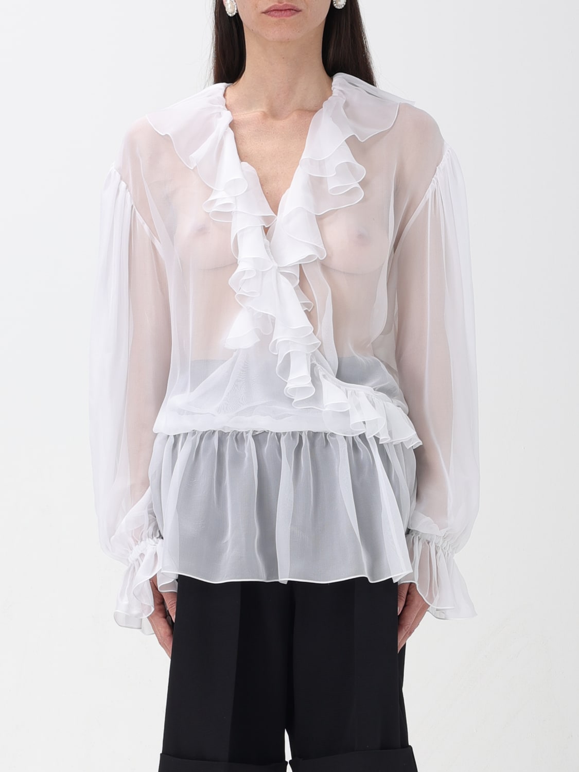 DOLCE & GABBANA TOP: Hemdbluse damen Dolce & Gabbana, Weiß - Img 1