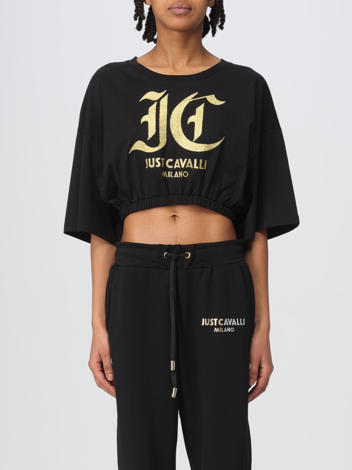 JUST CAVALLI T-SHIRT: T-shirt woman Just Cavalli, Black - Img 1