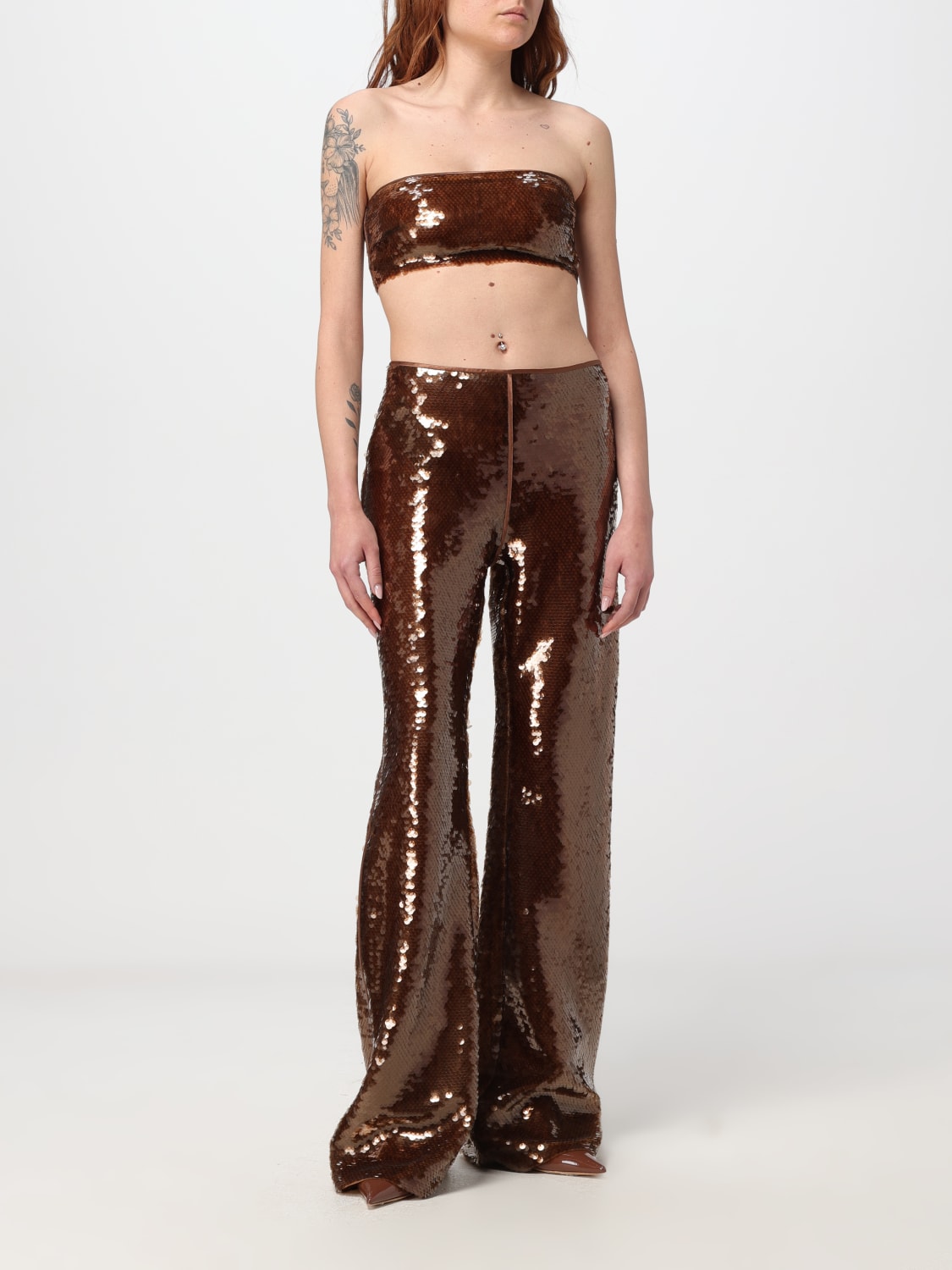 ALBERTA FERRETTI PANTALON: Pantalon femme Alberta Ferretti, Marron - Img 2