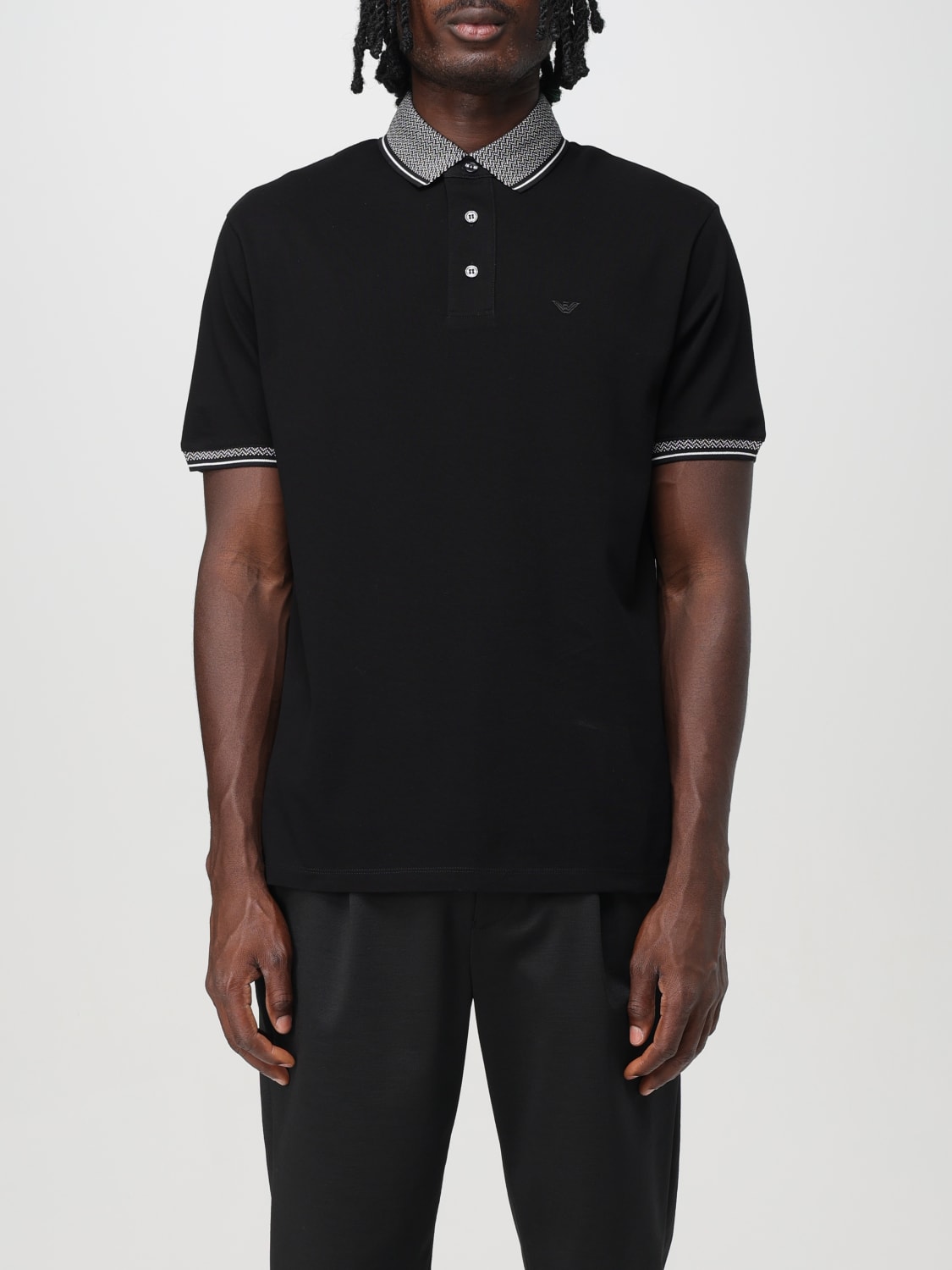 Armani polo black new arrivals