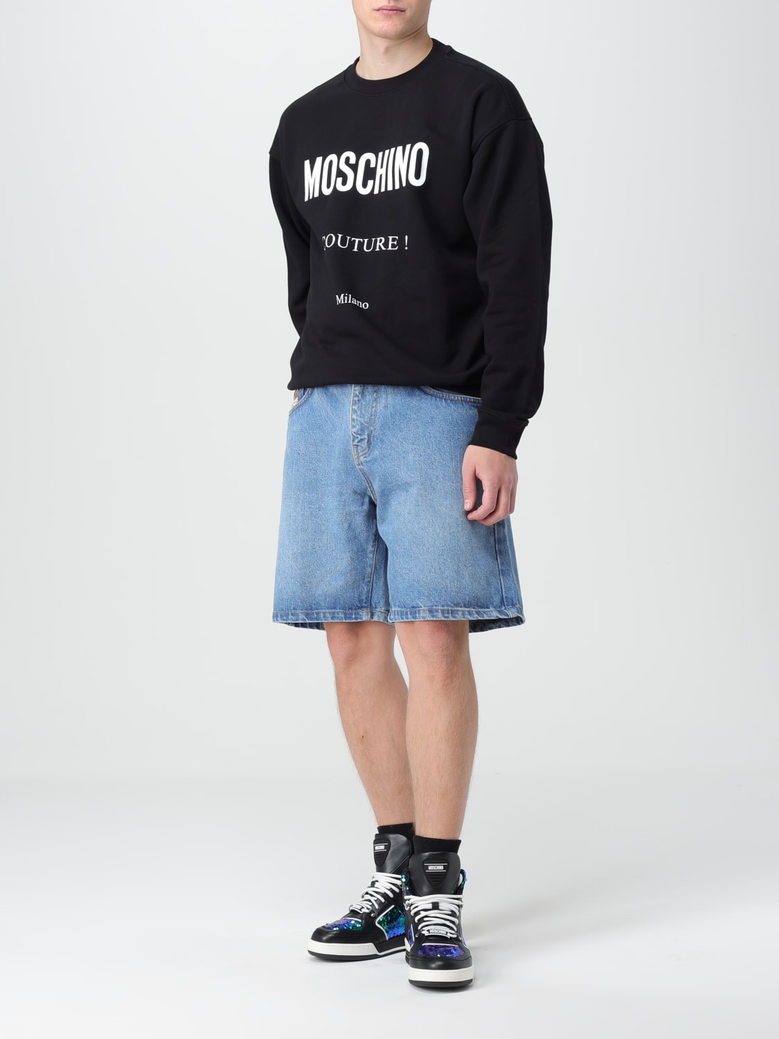 MOSCHINO COUTURE PANTALONCINO: Pantaloncino Moschino Couture in denim di cotone , Denim - Img 2