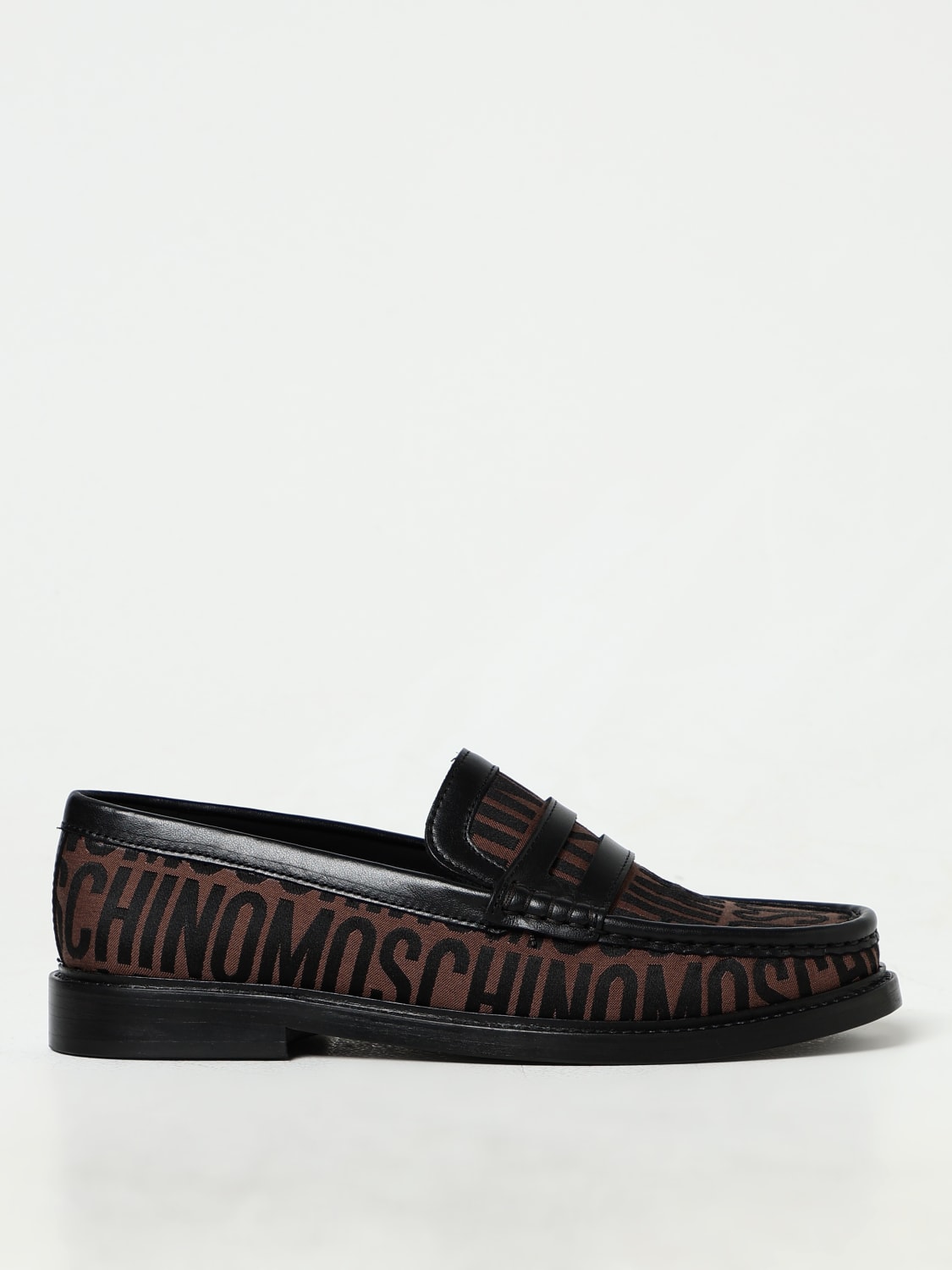 MOSCHINO COUTURE LOAFERS: Flat shoes woman Moschino Couture, Brown - Img 1