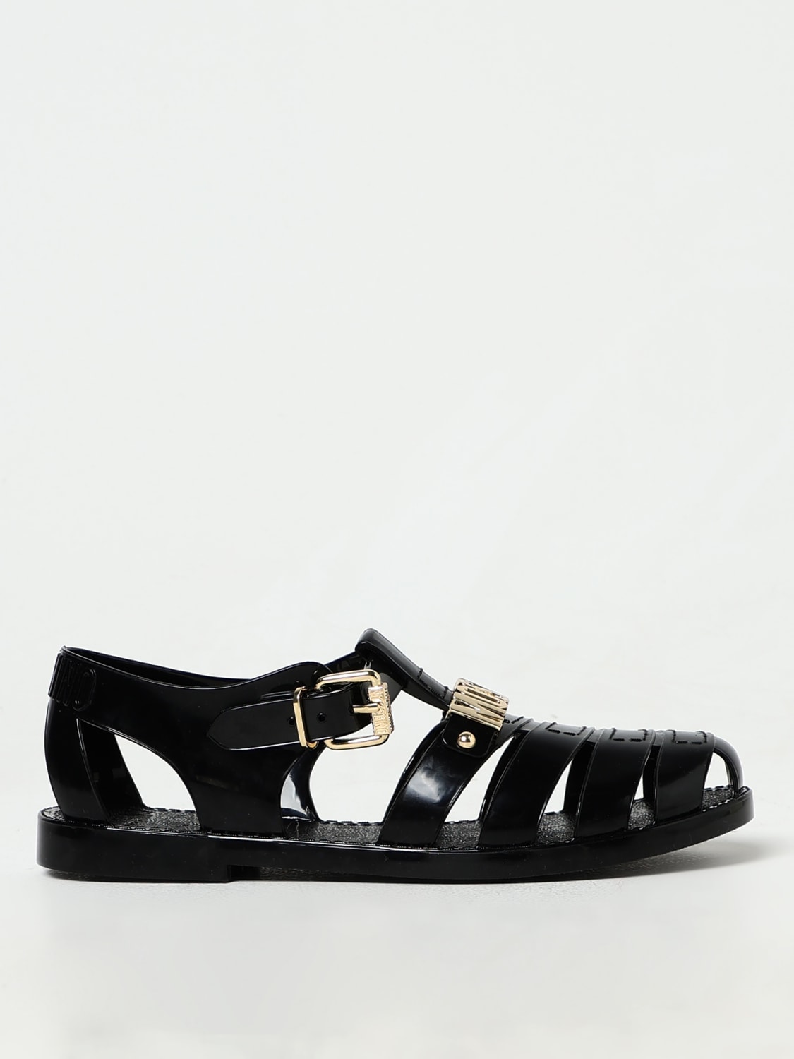 MOSCHINO COUTURE FLAT SANDALS: Flat sandals woman Moschino Couture, Black - Img 1