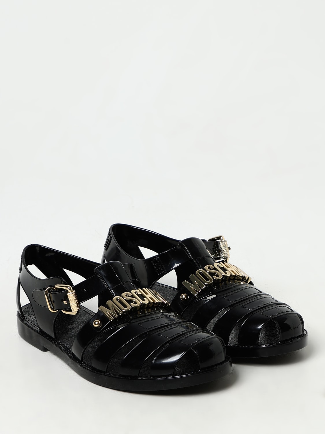 MOSCHINO COUTURE FLAT SANDALS: Flat sandals woman Moschino Couture, Black - Img 2