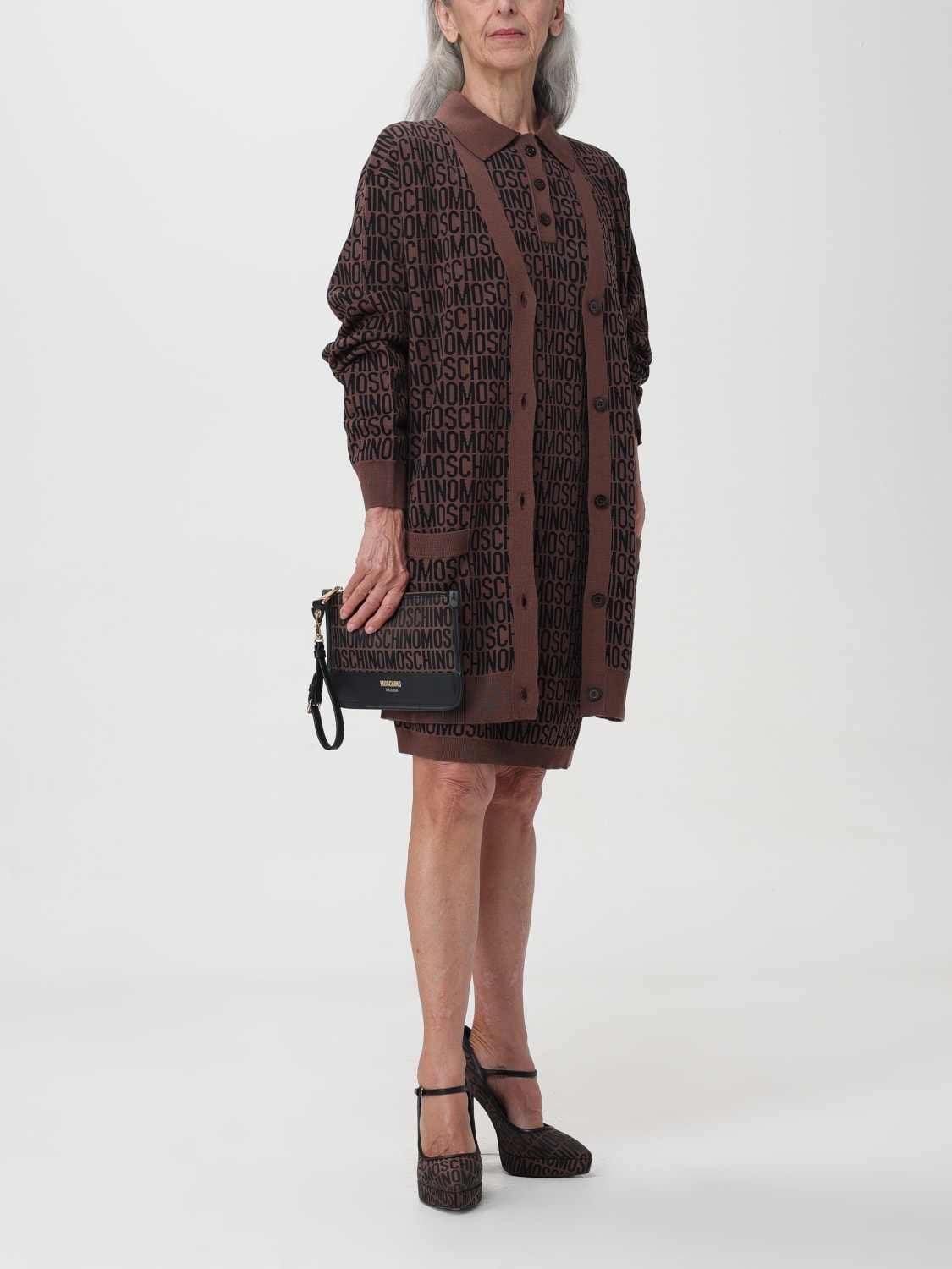 MOSCHINO COUTURE CARDIGAN: Cardigan femme Moschino Couture, Marron - Img 2