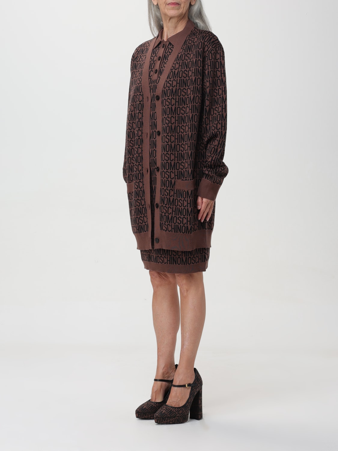 MOSCHINO COUTURE CARDIGAN: Cardigan femme Moschino Couture, Marron - Img 4