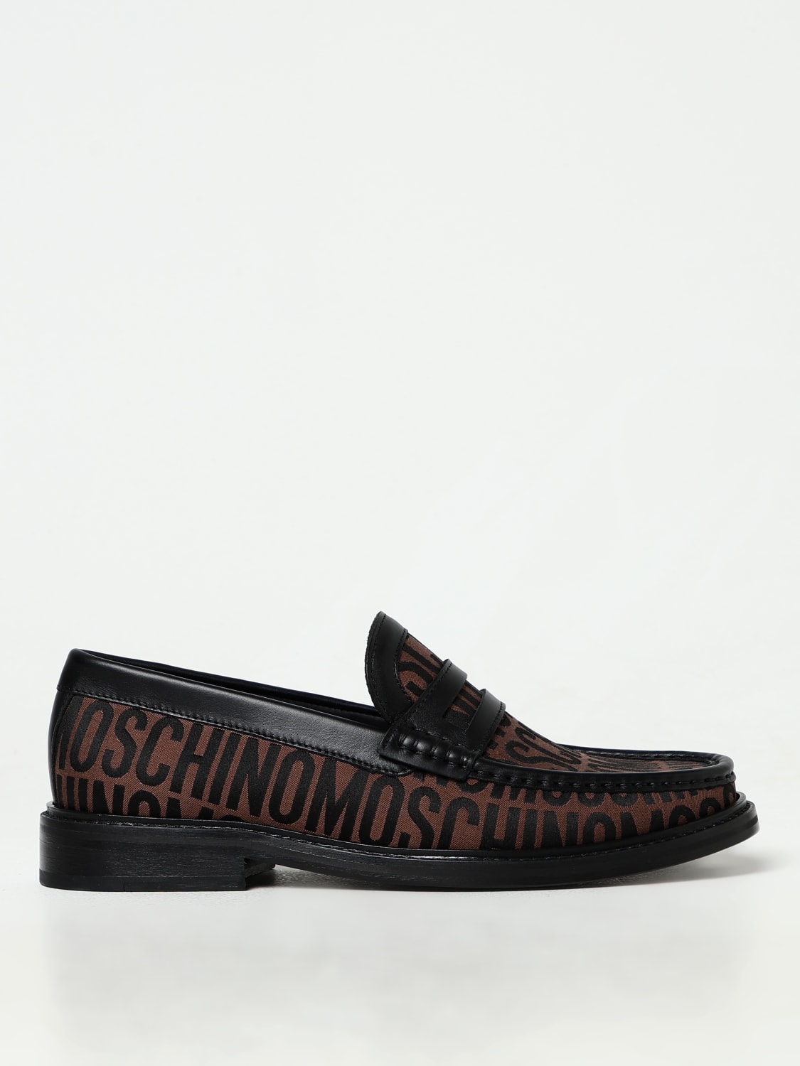 Giglio Mocassino Moschino Couture in tessuto jacquard e pelle