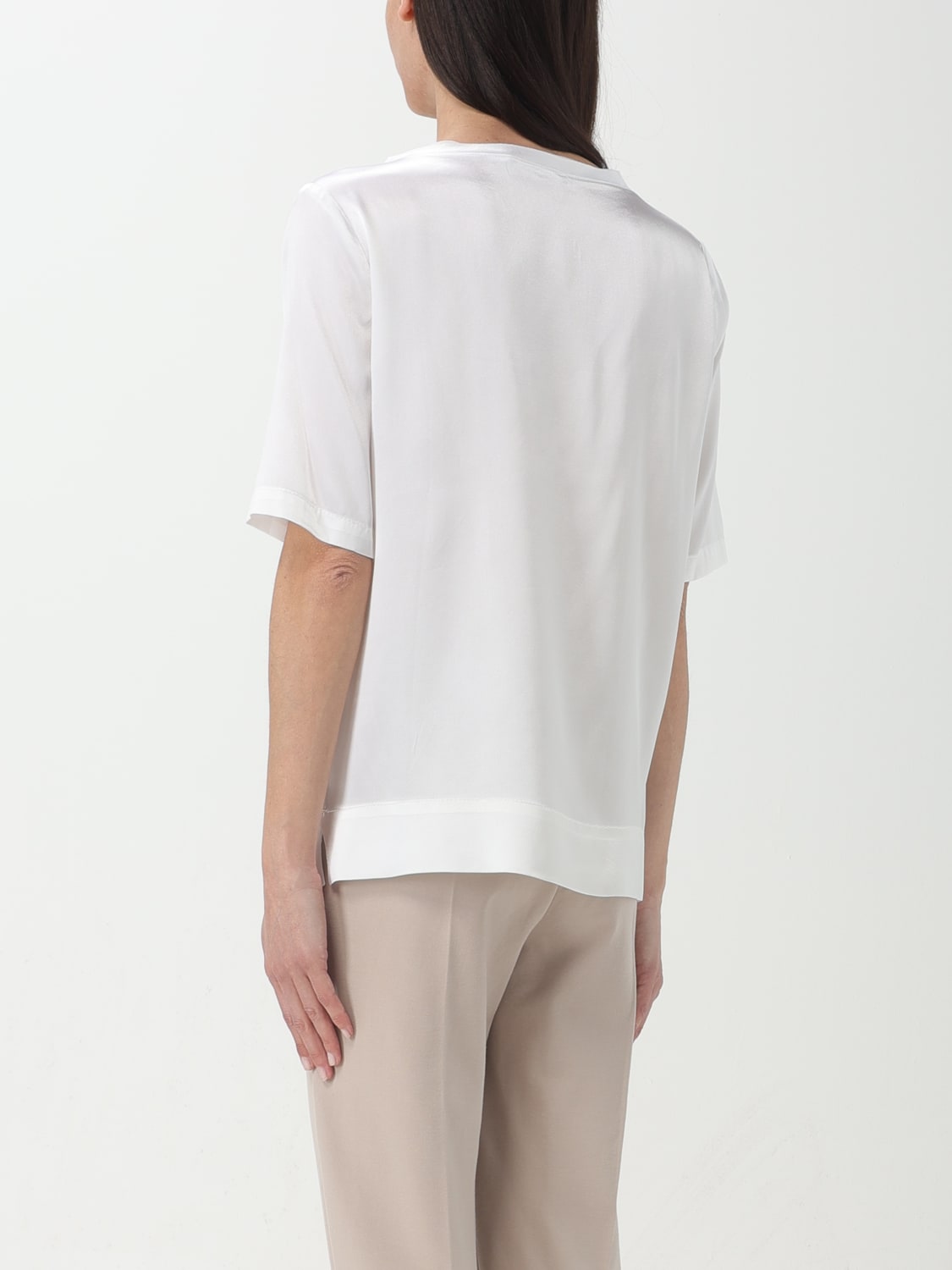 MALIPARMI TOP: Maliparmi silk blouse, White - Img 4