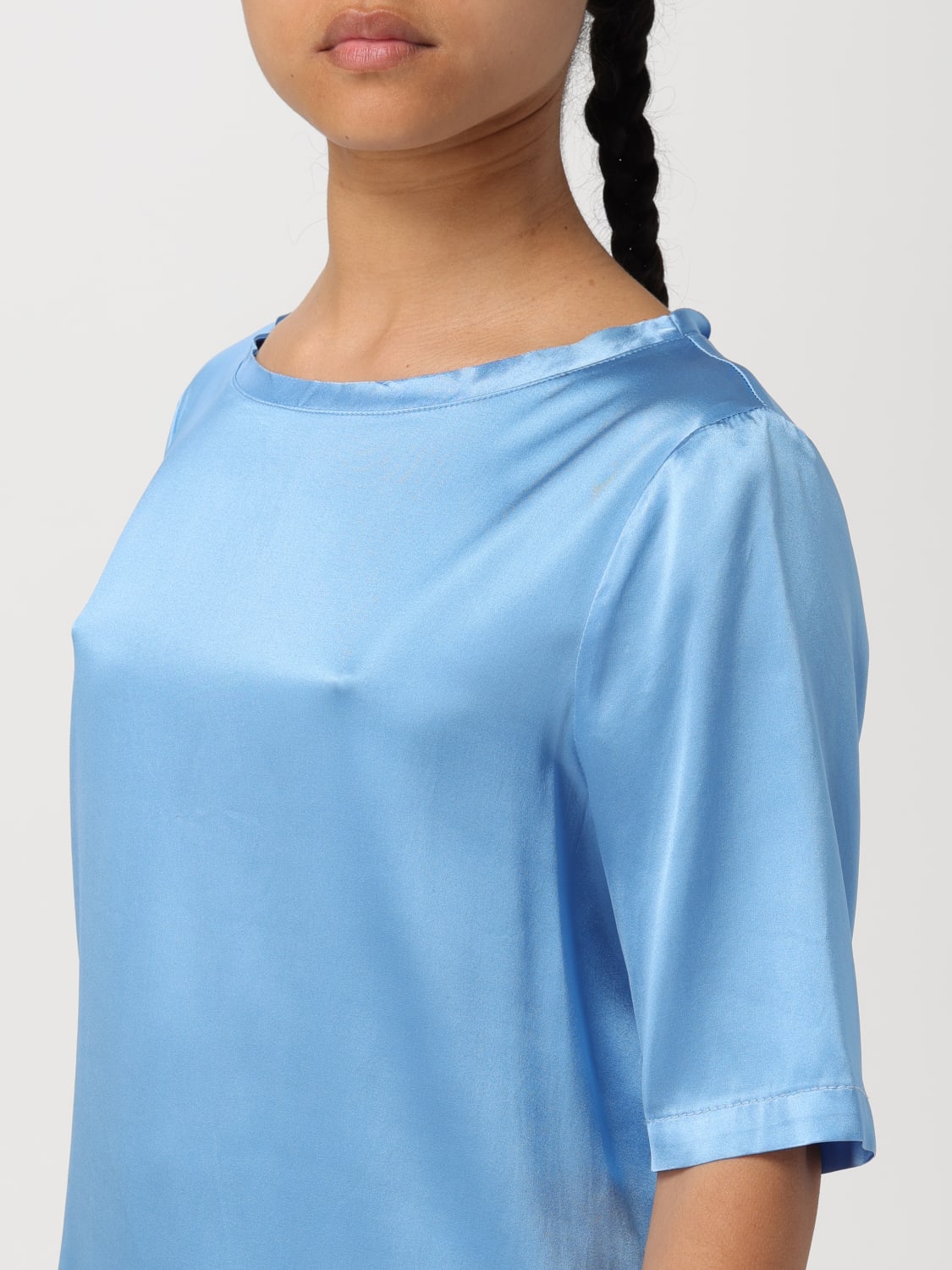 MALIPARMI TOP: Pull femme Maliparmi, Bleu Azur - Img 3