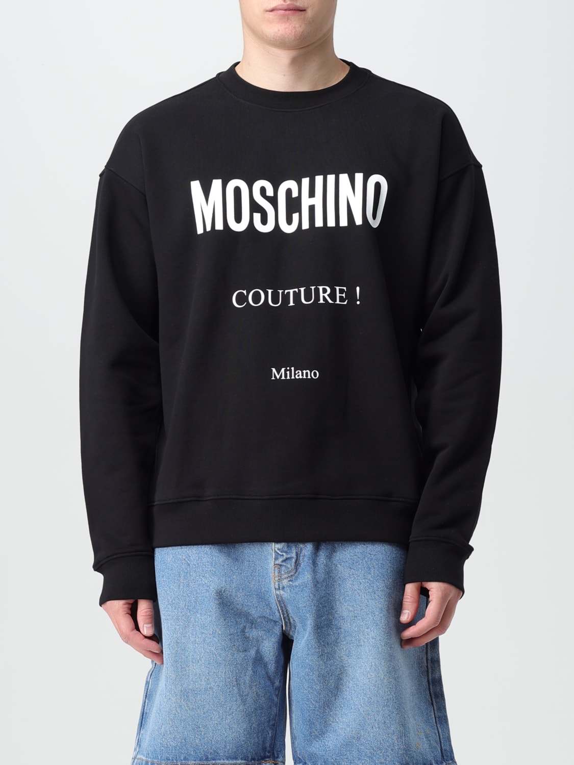 MOSCHINO COUTURE FELPA: Felpa Moschino Couture in cotone con logo , Nero - Img 1