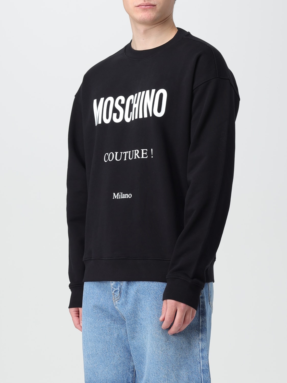 MOSCHINO COUTURE FELPA: Felpa Moschino Couture in cotone con logo , Nero - Img 4