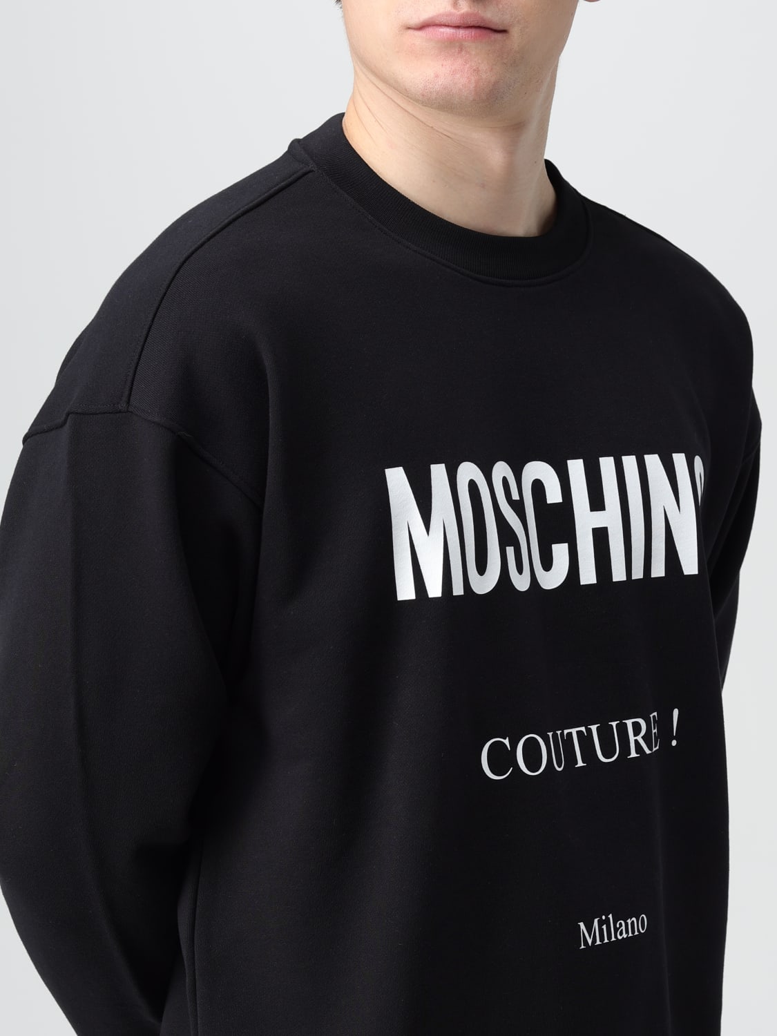 MOSCHINO COUTURE FELPA: Felpa Moschino Couture in cotone con logo , Nero - Img 5