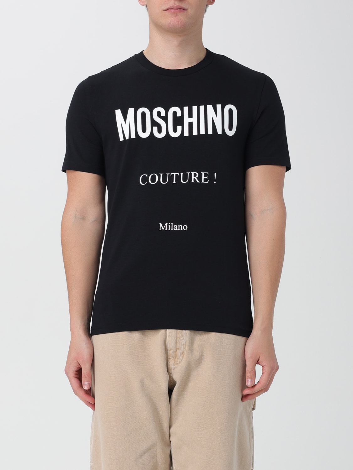 MOSCHINO COUTURE T shirt men Black Moschino Couture t shirt 07085239 online at GIGLIO.COM