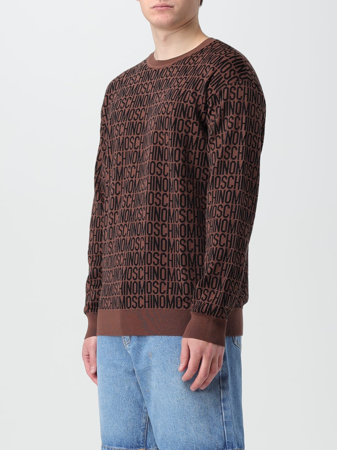 MOSCHINO COUTURE PULL: Pull homme Moschino Couture, Marron - Img 4