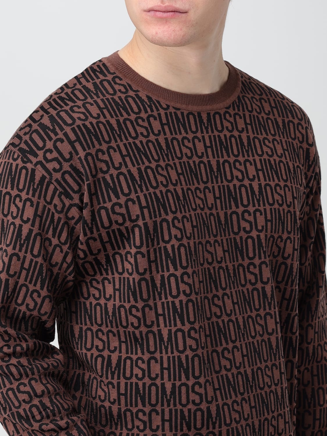 MOSCHINO COUTURE PULL: Pull homme Moschino Couture, Marron - Img 5