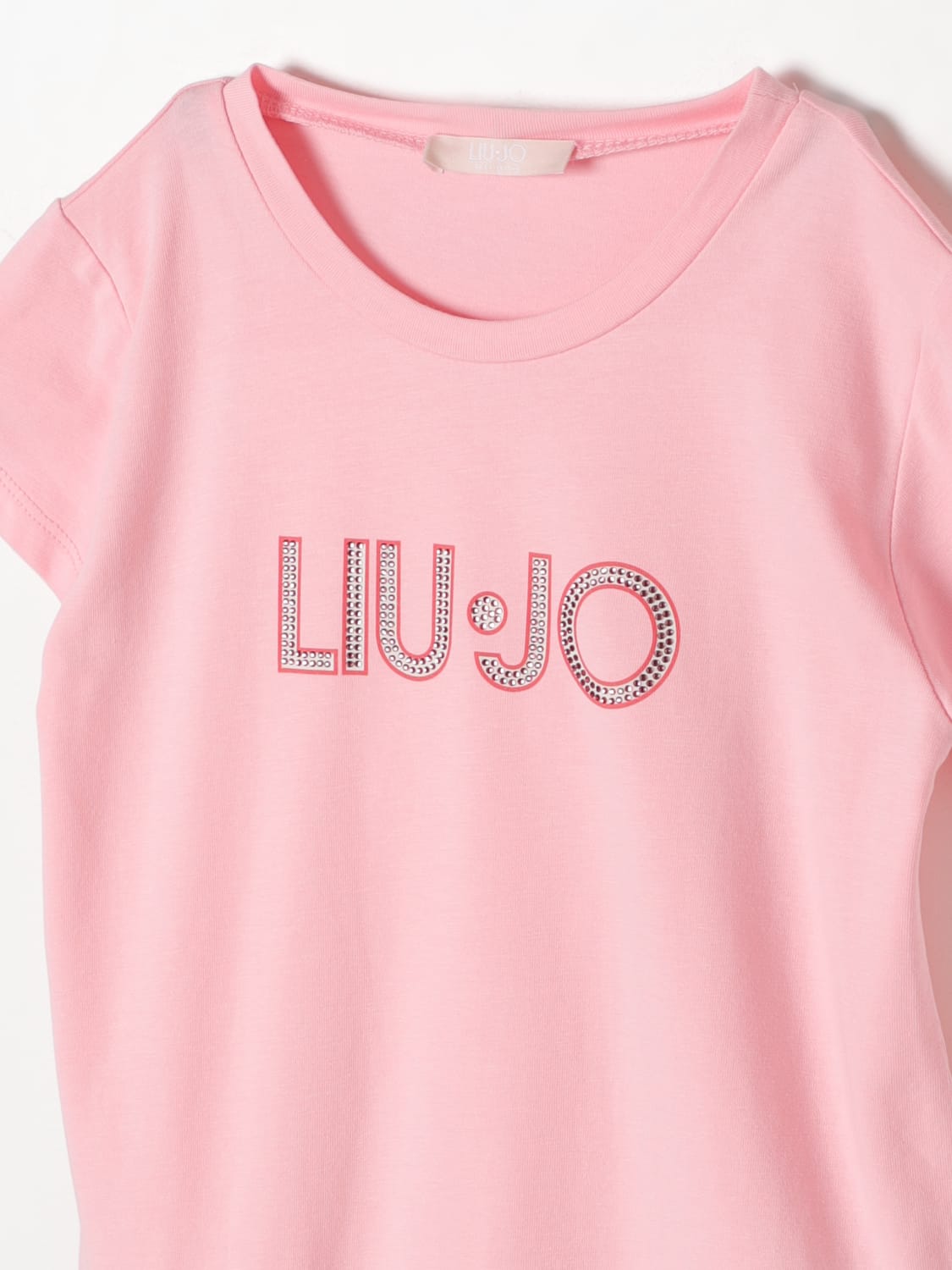 LIU JO ABITO: Abito Liu Jo Kids in cotone con logo , Rosa - Img 3