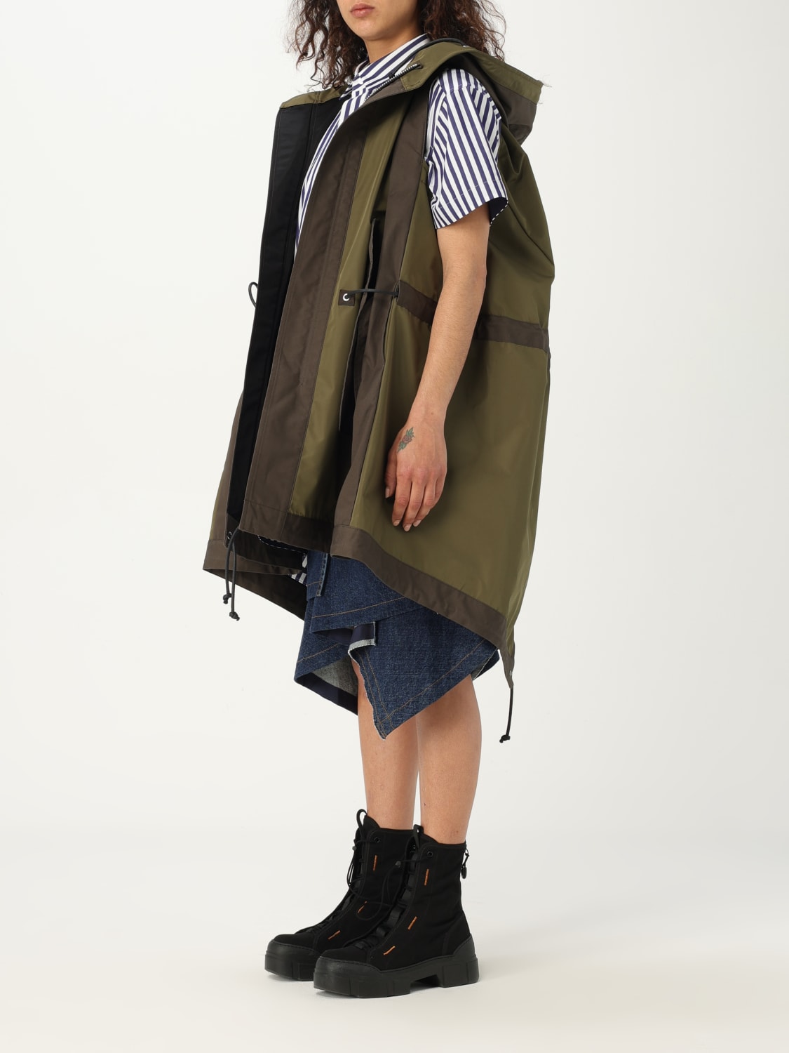 SACAI GILET: Veste femme Sacai, Vert - Img 4