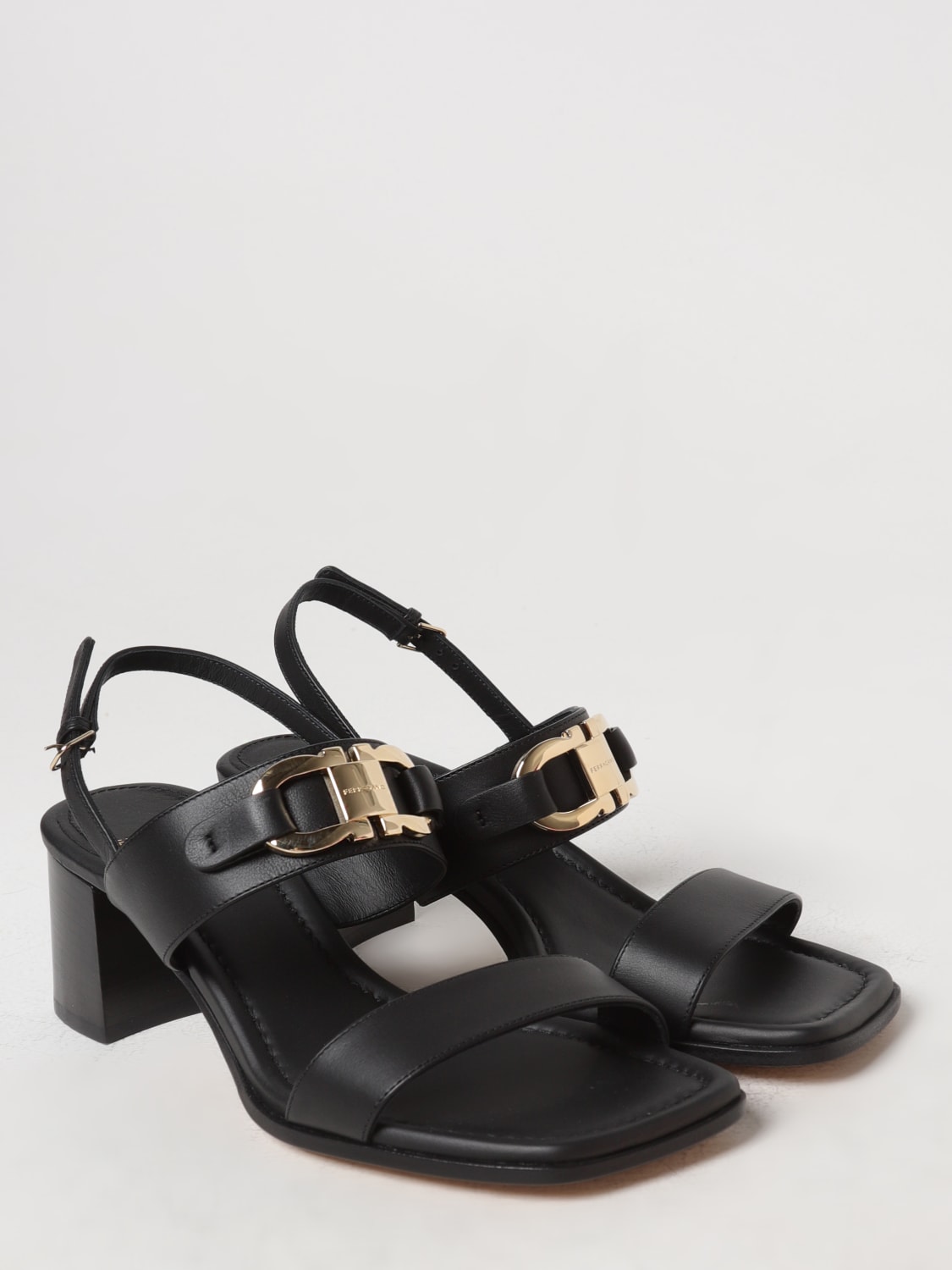 FERRAGAMO: Shoes woman - Black | Ferragamo heeled sandals