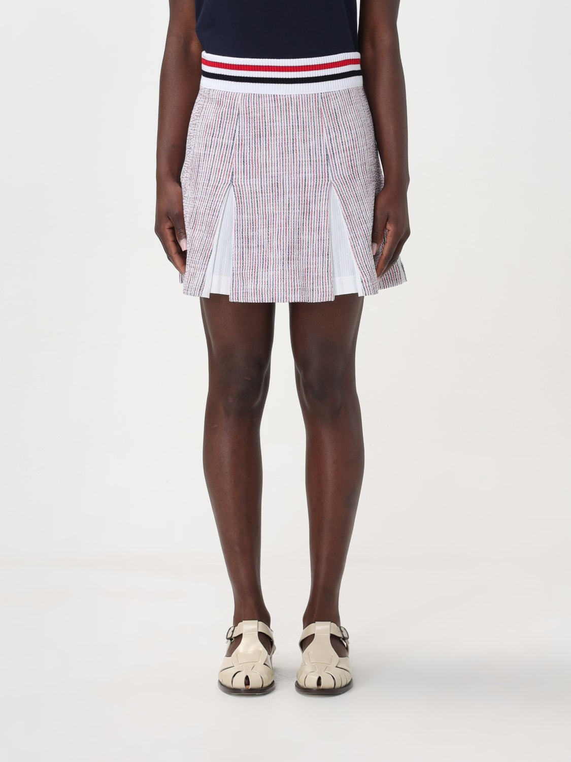 スカート THOM BROWNE Woman Skirt Striped FJK117AJ0144 960 Thom Browne Outlet: Skirt woman - Striped | Thom Browne