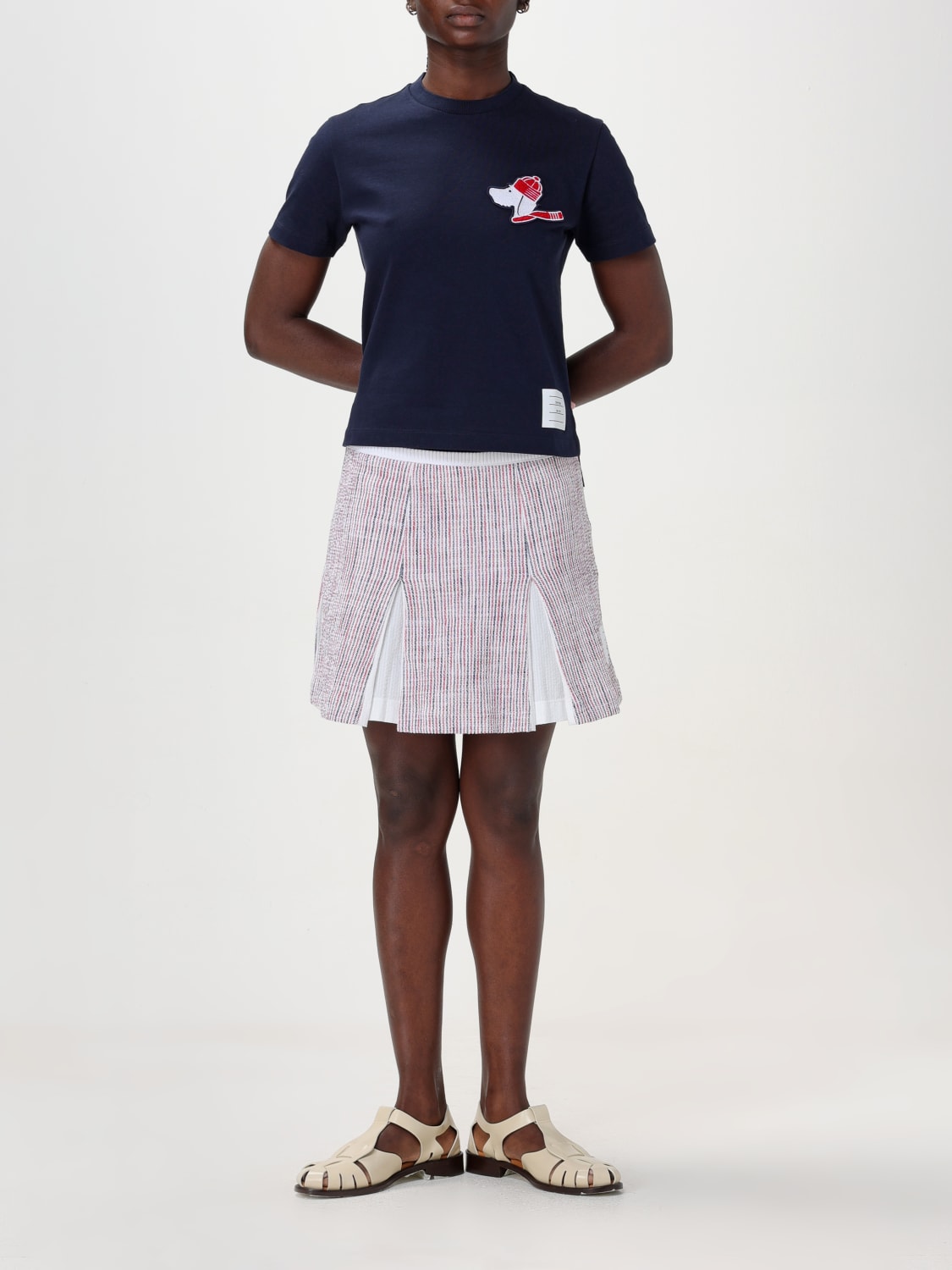 スカート THOM BROWNE Woman Skirt Striped FJK117AJ0144 960 Thom Browne Outlet: Skirt woman - Striped | Thom Browne