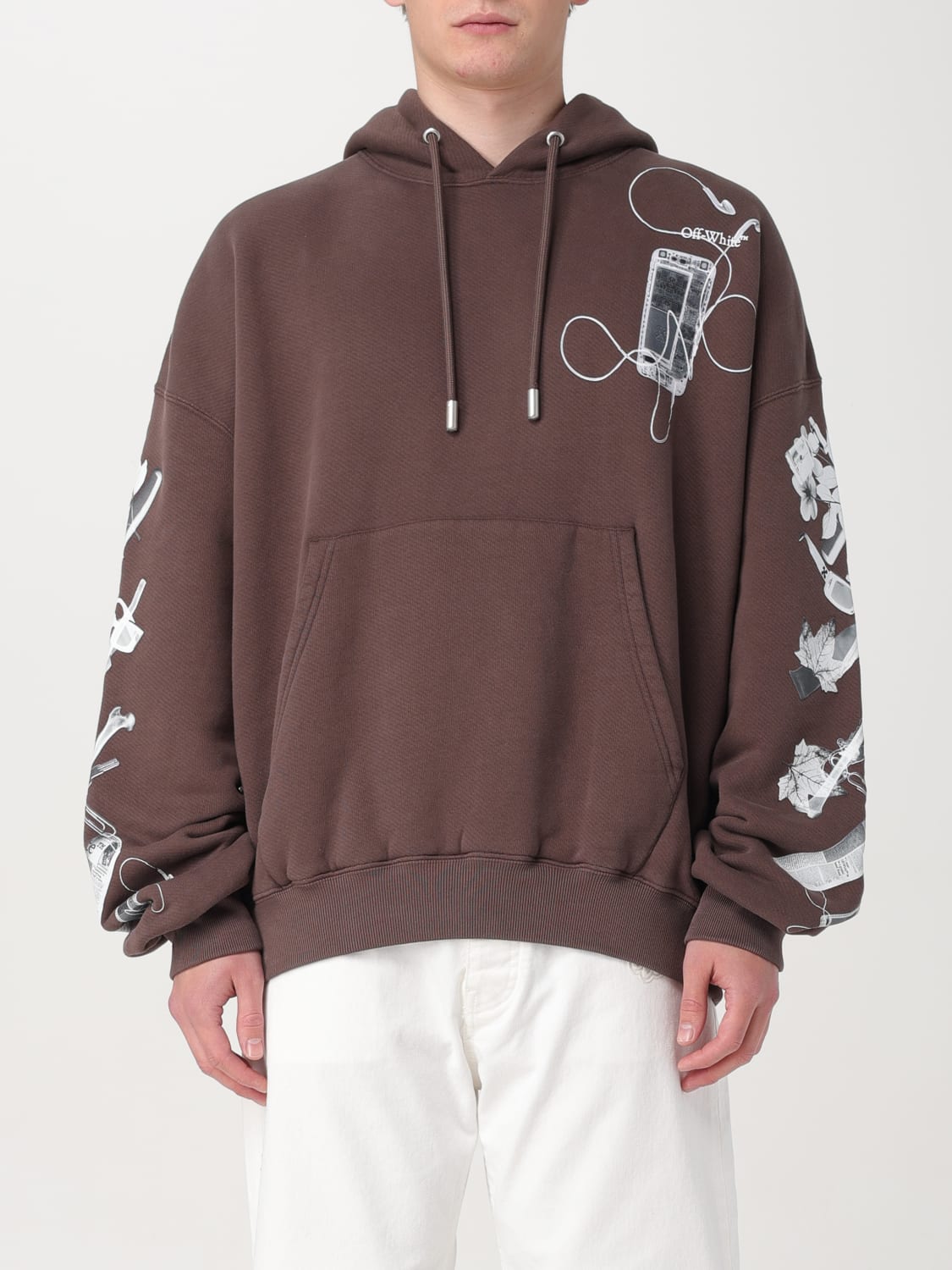 OFF WHITE Sweatshirt homme Marron Sweatshirt Off White OMBB118S24FLE002 en ligne sur GIGLIO.COM