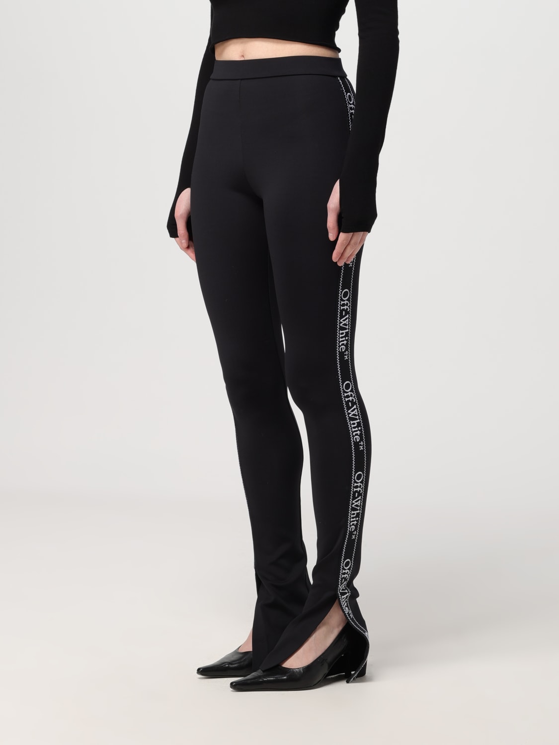 OFF-WHITE: Pants woman - White | Off-White pants OWVV012S24JER001 ...