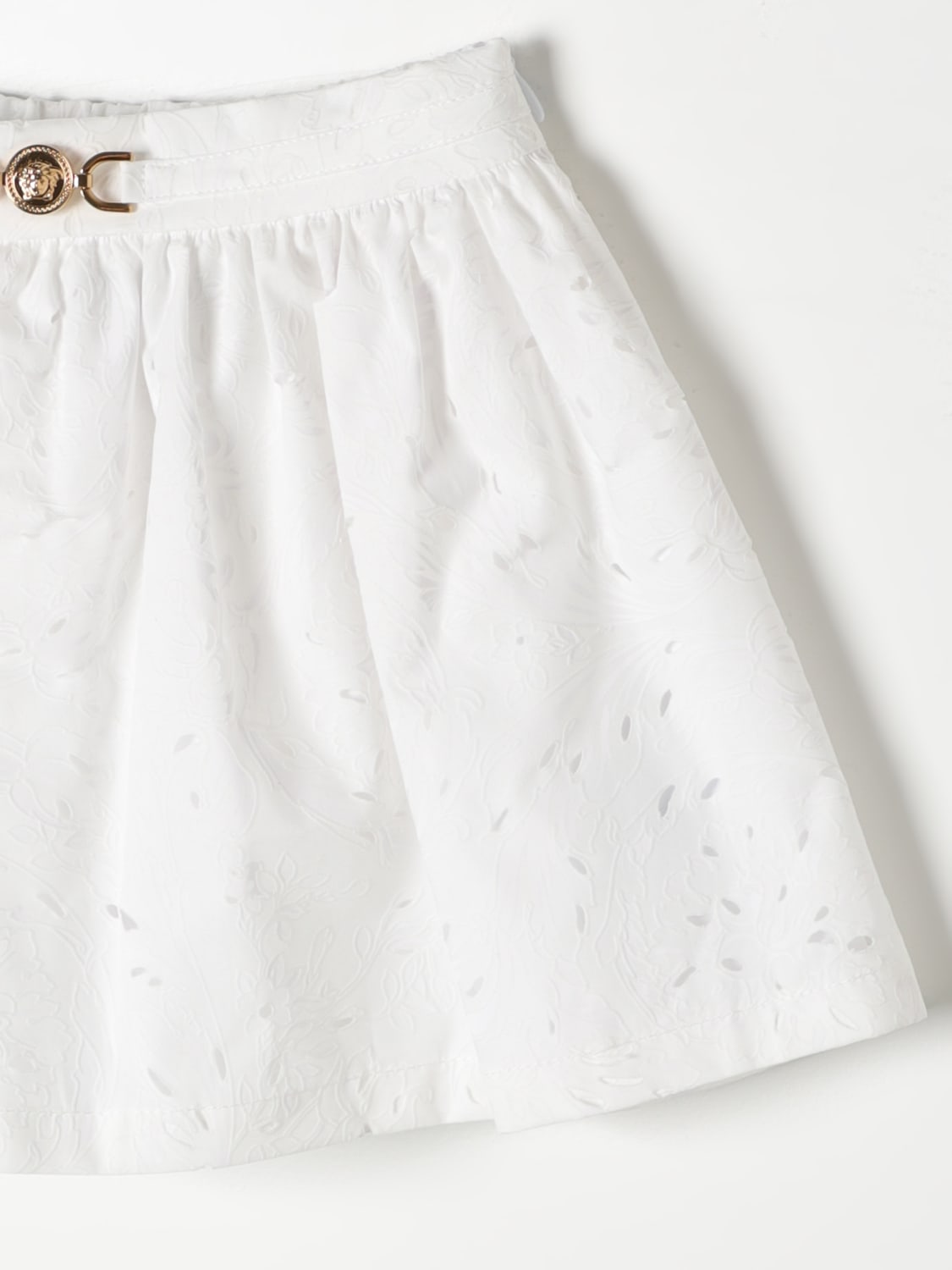 ワンピース VERSACE Women Mid Skirts 10141271A00572 1W470 White white-cotton-elasthane-versace