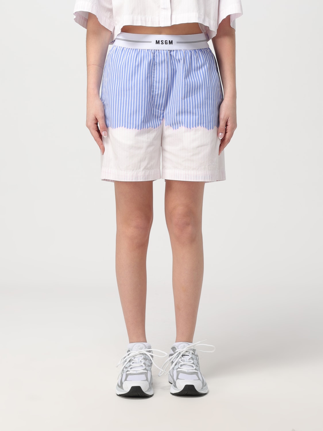 MSGM：ショートパンツ レディース - ブルー | GIGLIO.COMオンラインの 