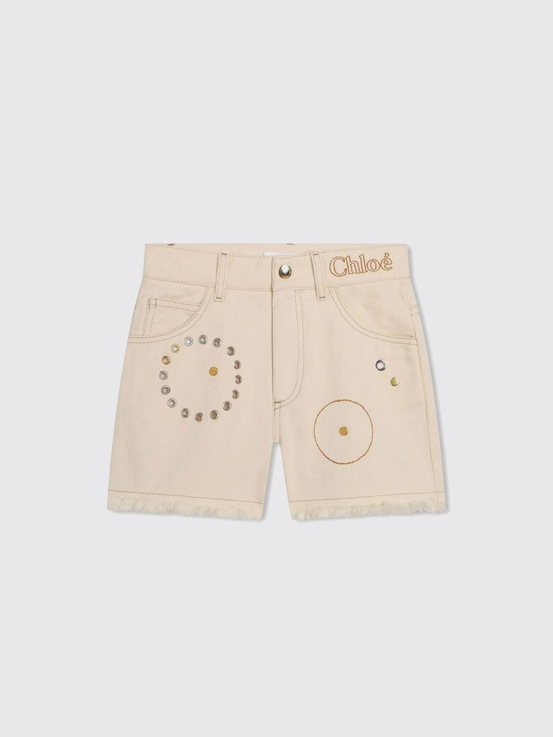 CHLOÉ SHORT: Chloé girls' shorts, Brown - Img 1