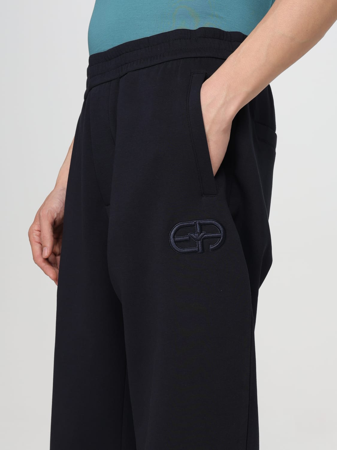 EMPORIO ARMANI PANTALONE: Pantalone Emporio Armani in misto cotone , Blue - Img 3