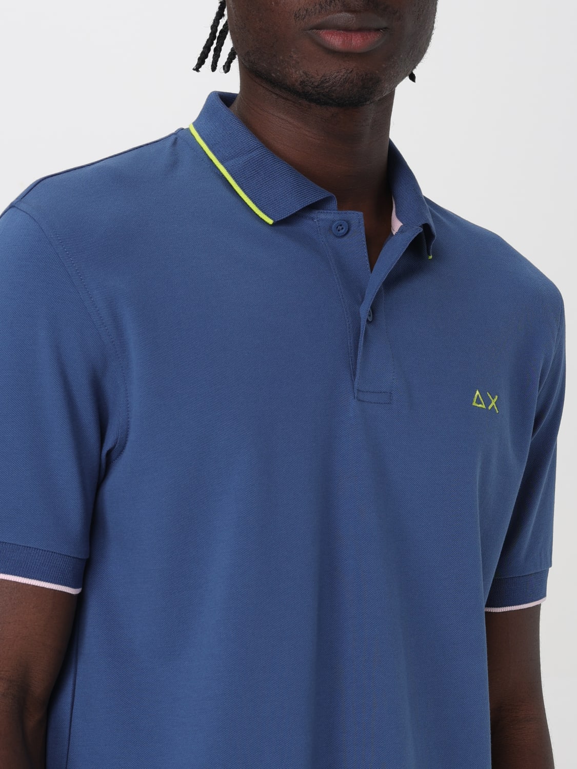 SUN68 POLO SHIRT: Polo shirt men Sun 68, Blue 2 - Img 3