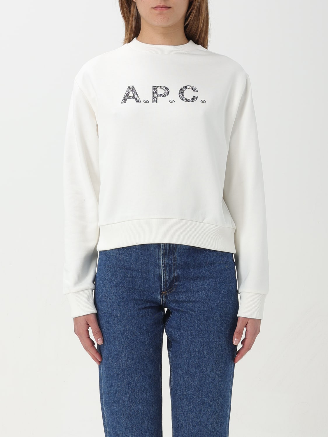 A.P.C. スウェットシャツ: スウェットシャツ レディース A.P.C., イエロークリーム - Img 1