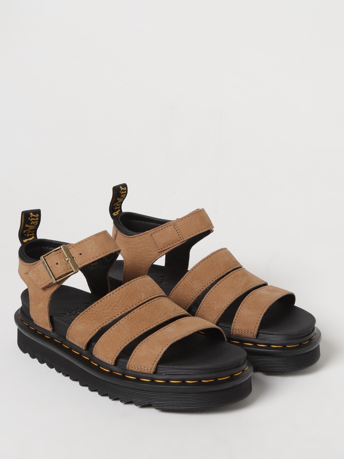 DR. MARTENS FLAT SANDALS: Heeled sandals woman Dr. Martens, Brown - Img 2