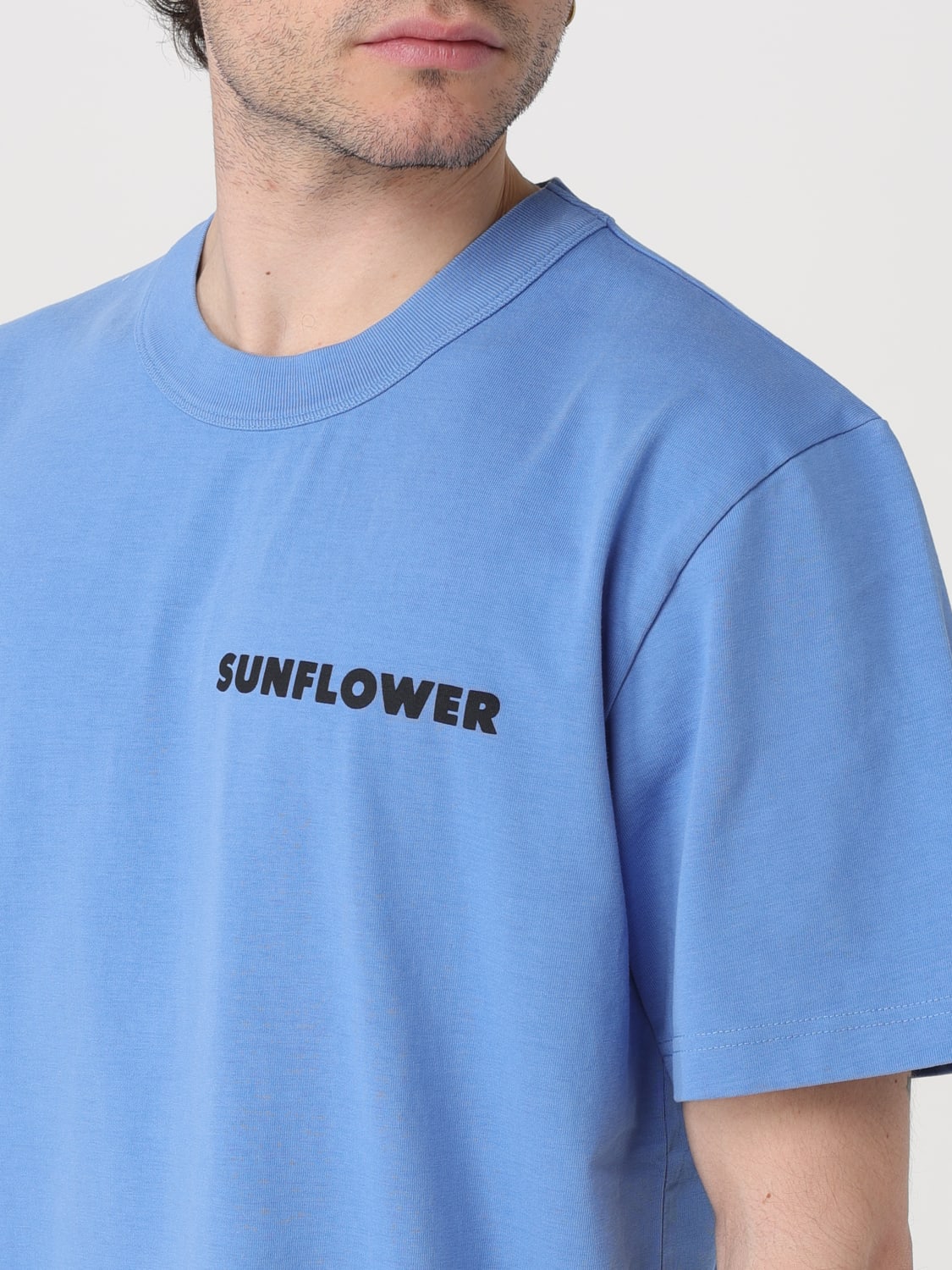 SUNFLOWER T-SHIRT: T-shirt Sunflower in cotone organico con logo , Blue - Img 3