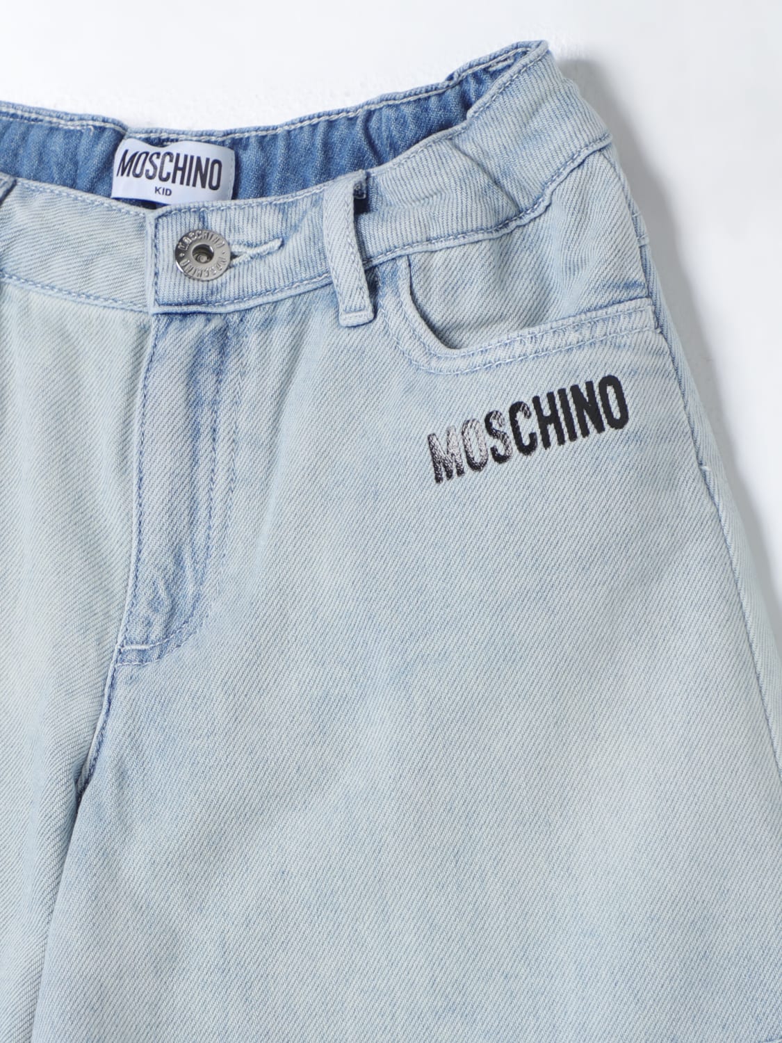 MOSCHINO ШОРТЫ: Шорты Детское Moschino Kid, Синий - Img 3