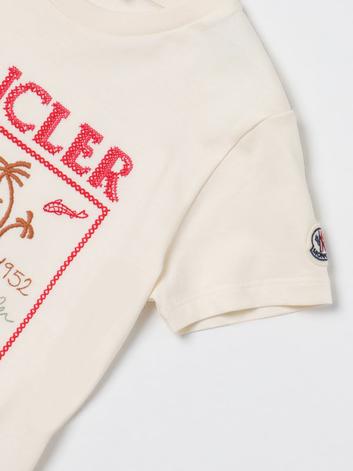 MONCLER T-SHIRT: T-shirt kids Moncler, Cream - Img 3