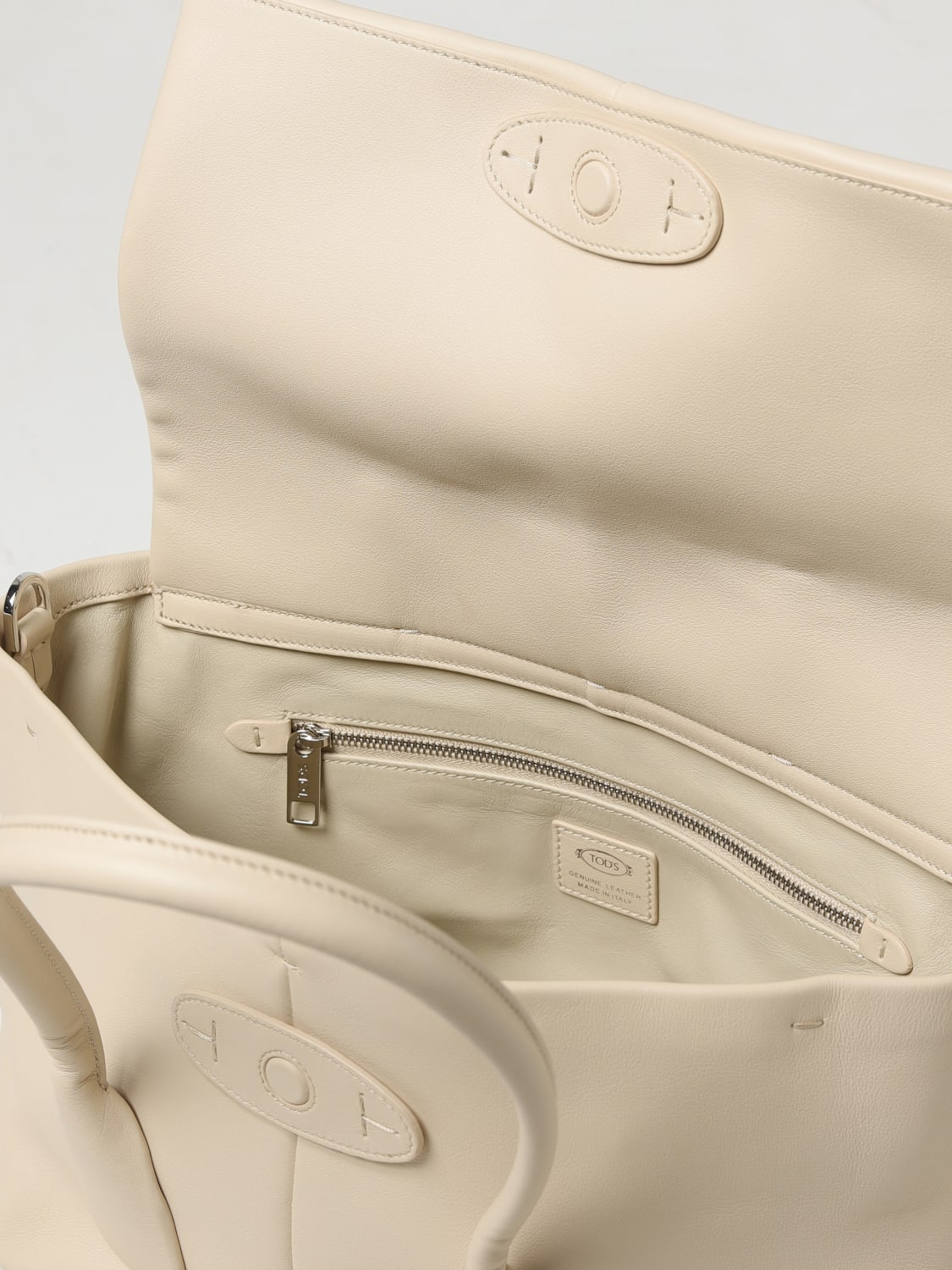 TOD'S BORSA A MANO: Borsa Tod's in pelle nappata, Bianco - Img 4