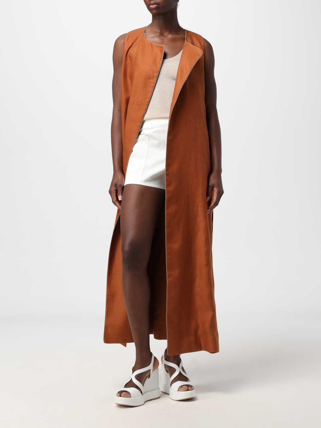 MAX MARA GILET: Blazer femme Max Mara, Marron - Img 2