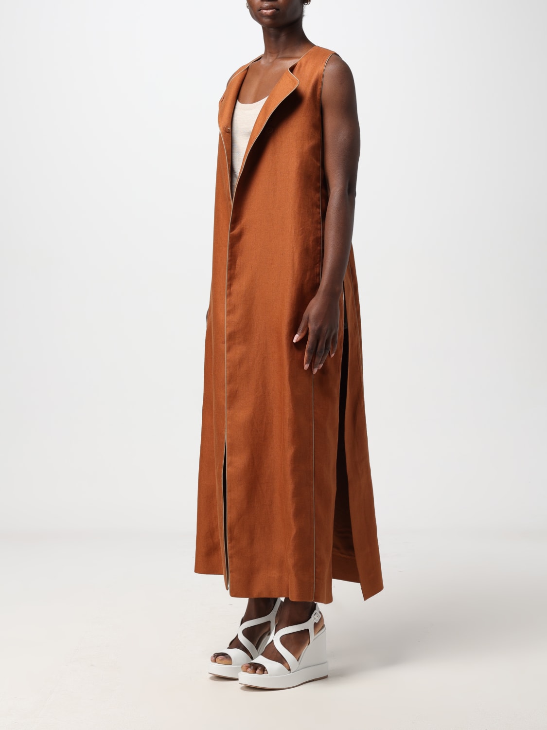 MAX MARA GILET: Blazer femme Max Mara, Marron - Img 4