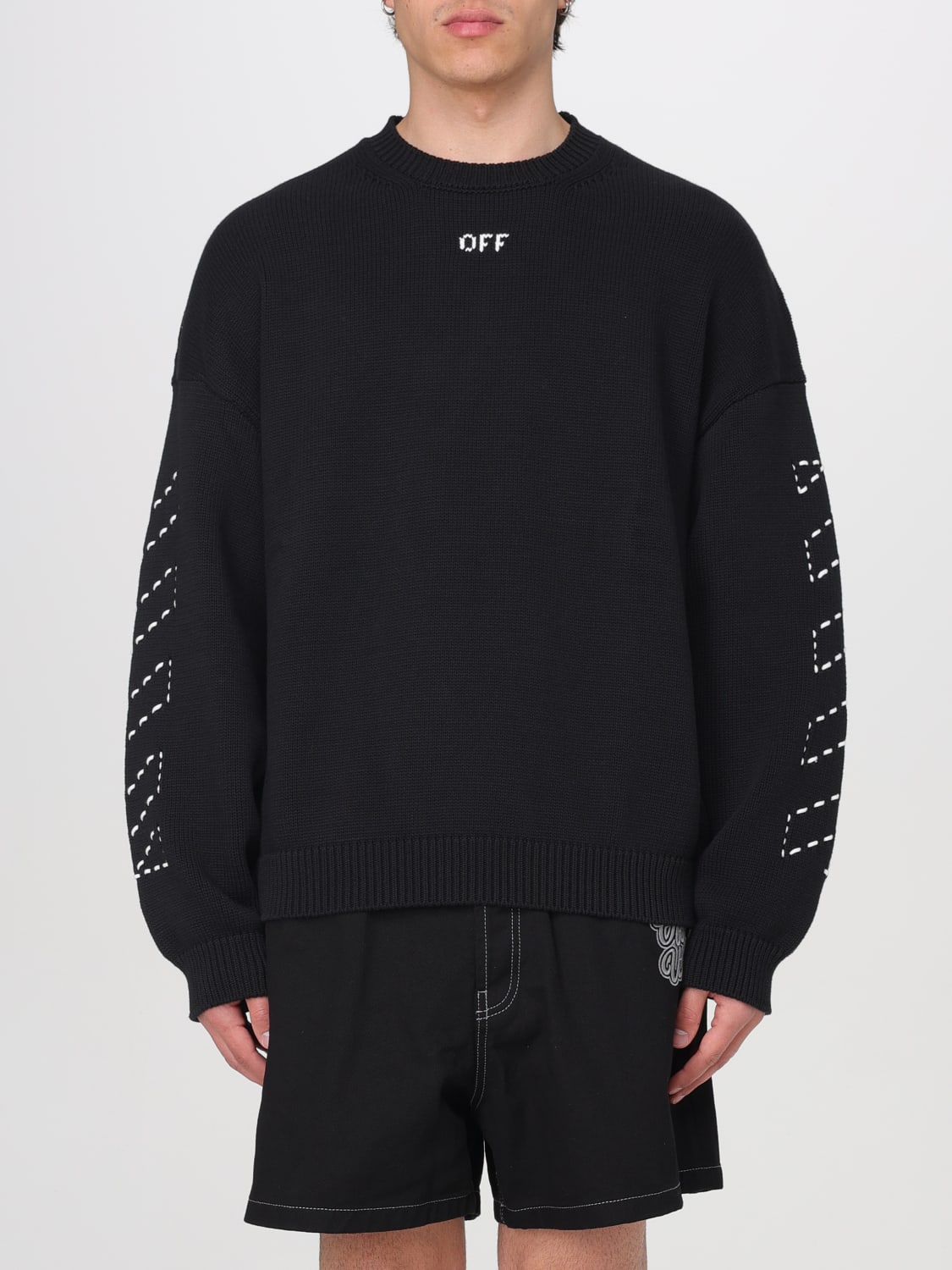 OFF WHITE Pull homme Noir Pull Off White OMHE191C99KNI001 en ligne sur GIGLIO.COM