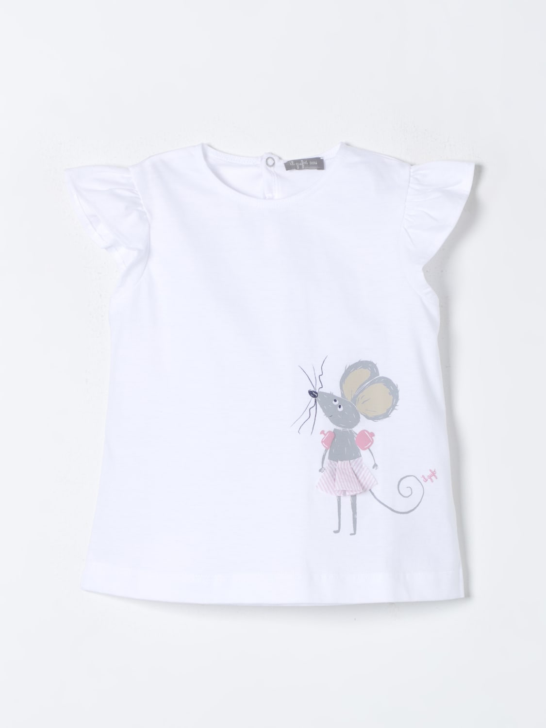 IL GUFO T-SHIRT: T-shirt Il Gufo in cotone con stampa , Bianco - Img 1