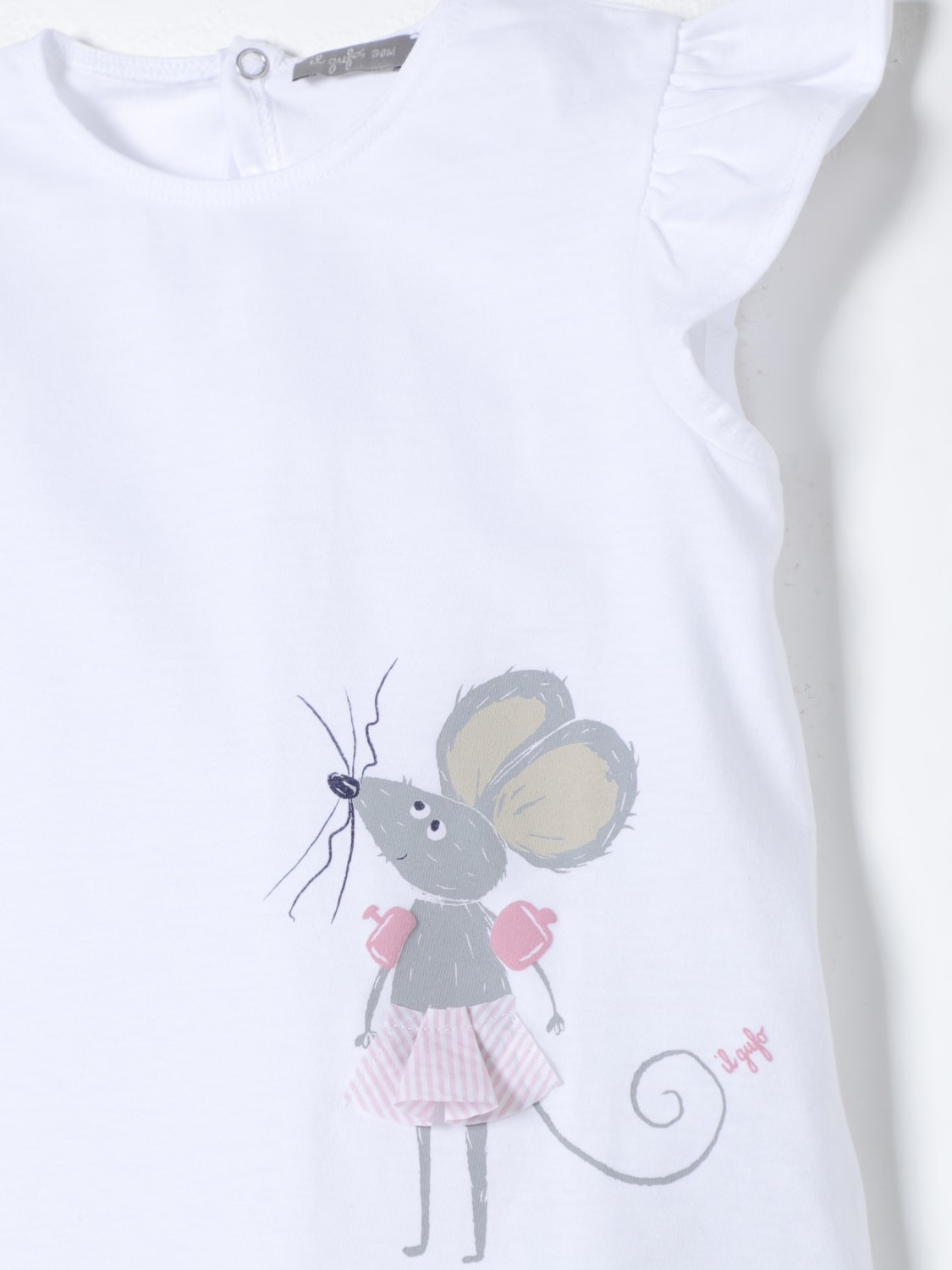 IL GUFO T-SHIRT: T-shirt Il Gufo in cotone con stampa , Bianco - Img 3